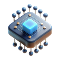 vibrant abstract A single, levitating microchip emitting binary code visualized as glowing particles, soft ambient lighting, minimalist style genuine png
