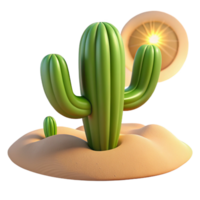 impressive creative A cactus in the desert, stark and beautiful, harsh sunlight, realistic style authentic png