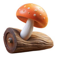 extraordinary artistic A mushroom growing on a fallen log, intricate details, soft diffused lighting, macro photography professional png