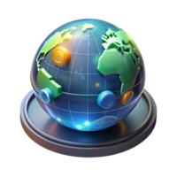 extraordinary abstract A holographic projection of Earth displaying real-time environmental data, dynamic lighting, infographic style genuine png