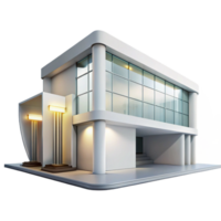 extraordinary artistic A modern art museum with sleek white walls and large glass windows, illuminated by the bright sunlight and spotlights, in a minimalist, architectural style original png