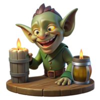 beautiful minimalist A mischievous imp playing pranks in a dimly lit tavern, illuminated by candlelight, in the style of a Dutch Golden Age painting authentic png