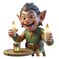beautiful minimalist A mischievous imp playing pranks in a dimly lit tavern, illuminated by candlelight, in the style of a Dutch Golden Age painting high resolution png