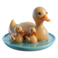 wonderful minimalist A Family of Ducks Swimming in a Pond genuine png