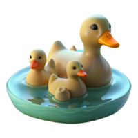 beautiful abstract A Family of Ducks Swimming in a Pond authentic png