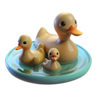 beautiful vintage A Family of Ducks Swimming in a Pond exclusive png