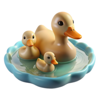 extraordinary minimalist A Family of Ducks Swimming in a Pond authentic png