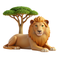 stunning abstract A Regal Lion Resting in the Shade of an 4K png