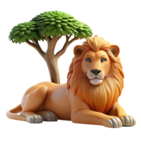 impressive artistic A Regal Lion Resting in the Shade of an high quality png