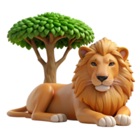 elegant abstract A Regal Lion Resting in the Shade of an professional png