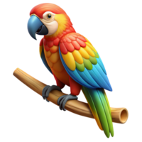 dramatic vintage A Colorful Macaw Perched on a Branch premium png