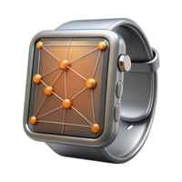 extraordinary minimalist A Sleek Silver Smartwatch Displaying a genuine png