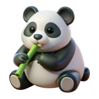 vibrant contemporary A Giant Panda Munching on Bamboo Soft original png