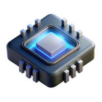 magnificent creative A Single Glowing Microchip Floating in a exclusive png