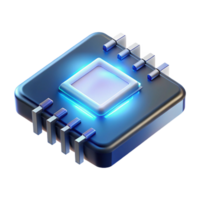 elegant vintage A Single Glowing Microchip Floating in a 4K png