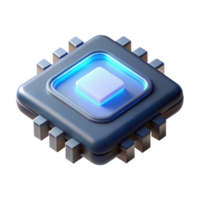 beautiful rustic A Single Glowing Microchip Floating in a high resolution png