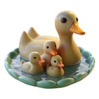magnificent modern A Family of Ducks Swimming in a Pond high quality png