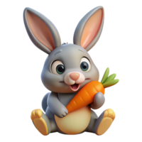 serene contemporary A Curious Rabbit Nibbling on a Carrot premium png