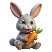 impressive artistic A Curious Rabbit Nibbling on a Carrot exclusive png
