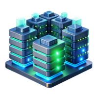 elegant creative A Futuristic Data Center Filled with Rows detailed png