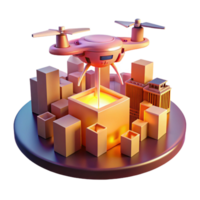 stunning minimalist A Drone Delivering a Package in a authentic png