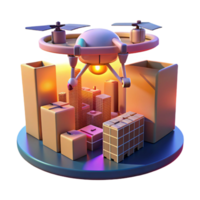 beautiful classic A Drone Delivering a Package in a professional png