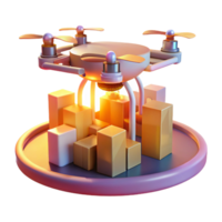 vibrant traditional A Drone Delivering a Package in a premium png