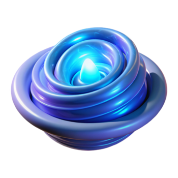 meraviglioso minimalista un' quantistico computer nucleo emitting un' vorticoso vortice di energia, bagnata nel un etereo blu luce, nel un' surreale stile autentico png