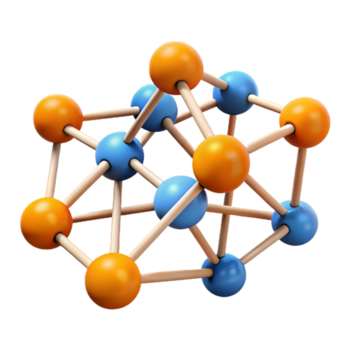 elegante Vintage ▾ un' Rete di interconnesso nodi pulsante con dati, visualizzato come un' 3d Rete grafico, nel un' dati visualizzazione stile alto qualità png