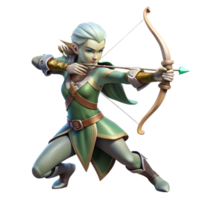 stunning modern A Graceful Elf Archer with a Silver Bow genuine png