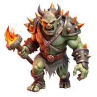 vibrant artistic A Fierce Orc Warrior with War Paint and a authentic png