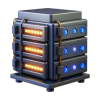 serene artistic A Server Rack with Blinking Lights and authentic png