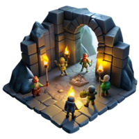magnificent artistic A Group of Adventurers Exploring a Dark premium png
