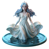 wonderful vintage A Serene Water Nymph with Flowing Hair professional png