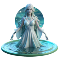 elegant modern A Serene Water Nymph with Flowing Hair genuine png