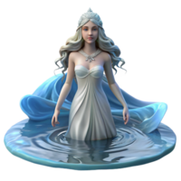 serene artistic A Serene Water Nymph with Flowing Hair 4K png