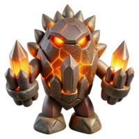 beautiful classic A Powerful Earth Elemental Made of Rock 4K png