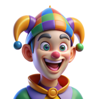 impressive abstract Portrait of a Mischievous Jester with premium png