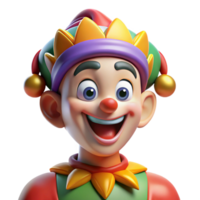 stunning contemporary Portrait of a Mischievous Jester with professional png