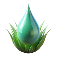 vibrant abstract A Single Raindrop on a Blade of Grass detailed png