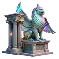wonderful minimalist A Majestic Griffin with Iridescent detailed png