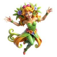 magnificent abstract A Playful Dryad Adorned with Vibrant high quality png