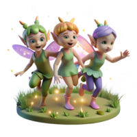 impressive artistic A Group of Playful Pixies Dancing in a premium png