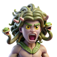 wonderful artistic A Terrifying Gorgon with Snakes for Hair 4K png