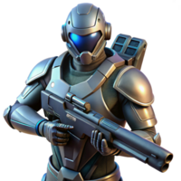 extraordinary traditional A Futuristic Soldier Wearing Power Armor 4K png