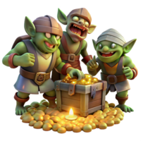 wonderful minimalist A Group of Mischievous Goblins Raiding a high resolution png