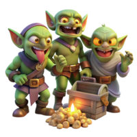 serene abstract A Group of Mischievous Goblins Raiding a authentic png
