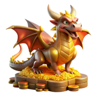 elegant artistic A Fierce Dragon Guarding Its Hoard of high resolution png