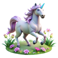 magnificent vintage A Graceful Unicorn Prancing Through a detailed png