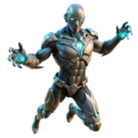 dramatic rustic A Cyborg with Glowing Energy Tattoos 4K png
